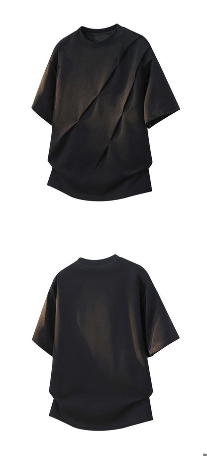 Stylish Artistic Wrinkled Short-Sleeved T-Shirt