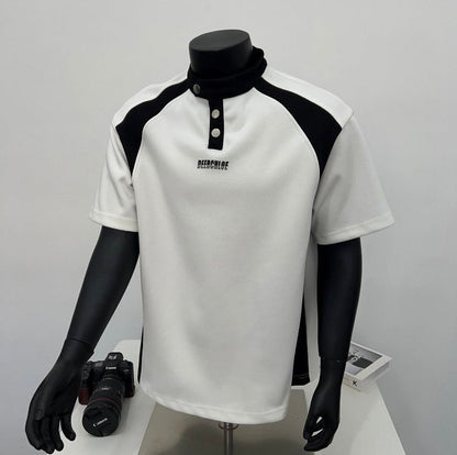 Black and White Color-Blocked Stylish T-shirt