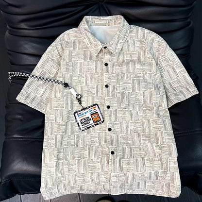 Casual Retro Plaid Short-Sleeve Shirt
