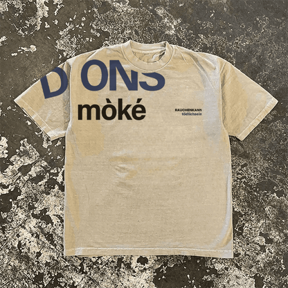 Retro Letter Print Short-Sleeved T-Shirt