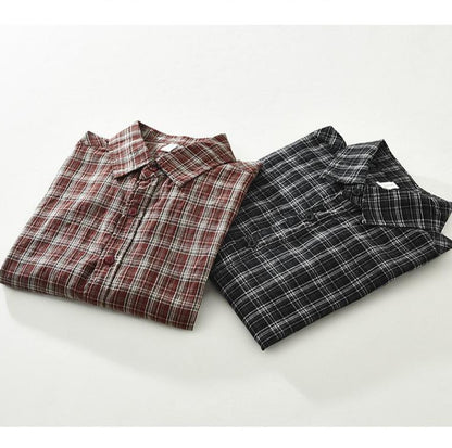 Retro Artistic Plaid Casual Loose Shirt