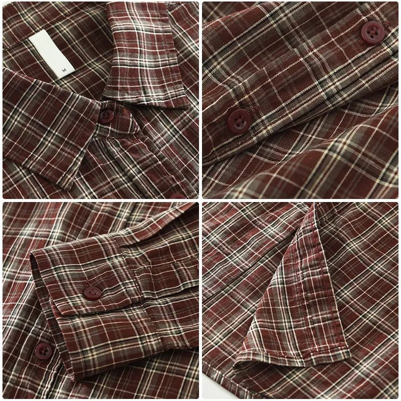 Retro Artistic Plaid Casual Loose Shirt