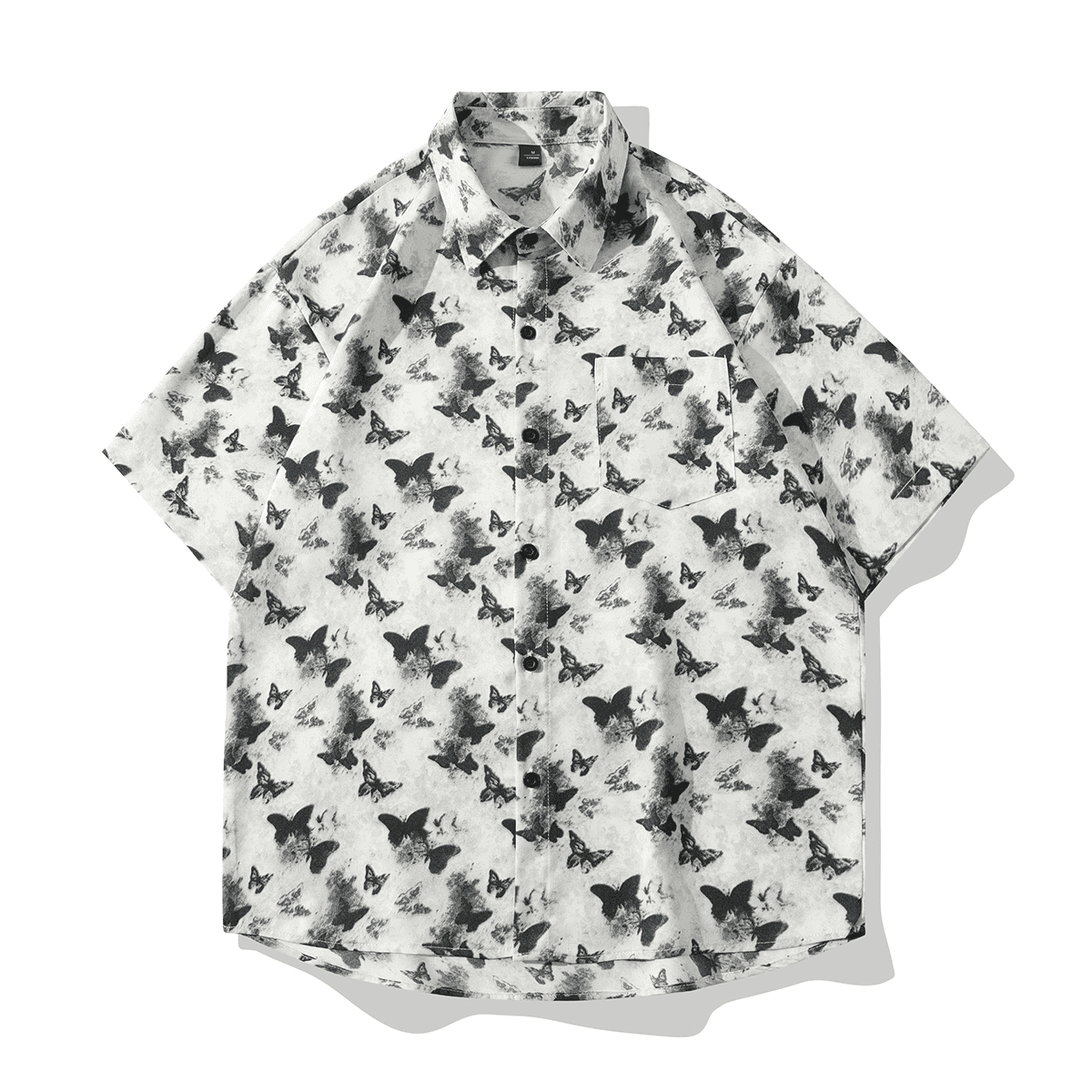 Trendy Butterfly Print Loose-Fitting Shirt